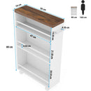 Carrello Portaoggetti Salvaspazio 50x16x80 cm per Cucina Bagno con Ruote Bianco