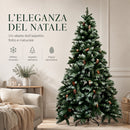 Albero di Natale Innevato Tirolese 240 cm Foltissimo con Pigne Bianco      