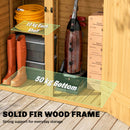 Capanno Armadio Porta Attrezzi da Giardino 115x53x156 cm con Ripiani Interni in Legno di Abete Marrone      