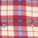 Poltrona 4 Posizioni Relax Faggio con Cuscino e Prolunga 84/40x 60x100 h cm in Cotone Rosso