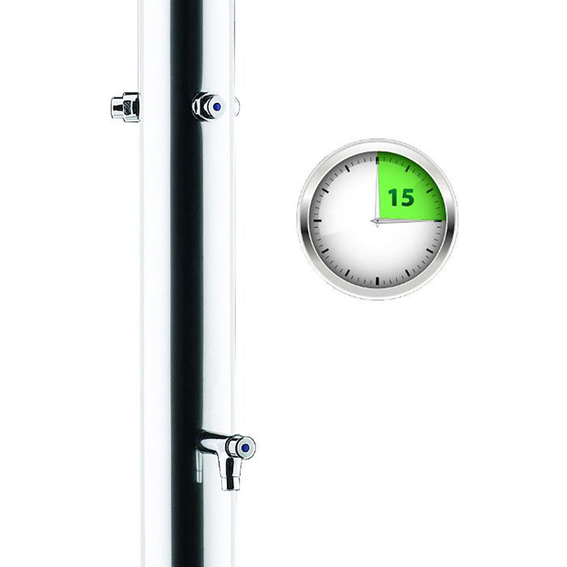 Doccia da Giardino Tripla 3 Temporizzatori e Lavapiedi ATI Docce MUL-3P Inox Anodizzato