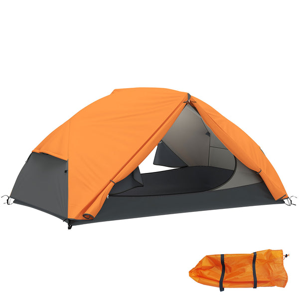 online Tenda da Campeggio 2 Posti Impermeabile 280x225x110 cm con 2 Vestiboli e 2 Porte Arancione