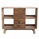 Credenza Adam 120x40x90 h cm in Pino riciclato Marrone