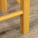 Carrello da Cucina 82,5x75,5x83,5 cm con Tavolino Pieghevole e 2 Sgabelli in Legno di Bambù Marrone