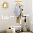 Appendiabiti da Ingresso  35x25x170 cm 2 Ganci in Metallo e Marmo Oro e Nero