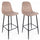 Set 2 Sgabelli 46x39x103 cm Irelia in Velluto Tortora