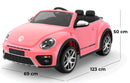 Macchina Elettrica per Bambini 12V con Licenza Volkswagen Maggiolino Rosa