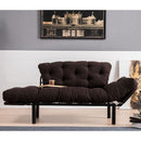 Divano letto Nitta marrone 190x70 cm braccioli reclinabili