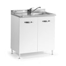 Mobile Sottolavello 80x50 cm con due ante bianco frassinato