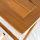 Set Tavolino e 2 Sedie Pieghevoli da Giardino in Legno con Cuscini Genova