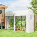 Serra a Tunnel da Giardino 300x100x200 cm per Piante e Orto con 2 Porte Avvolgibili e 4 Finestre in PE Bianco      