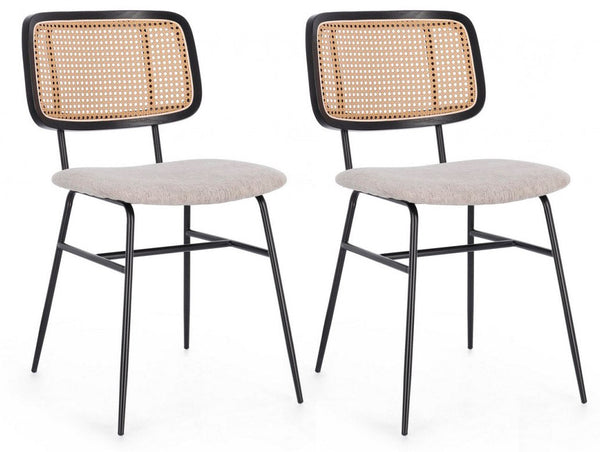 online Set 2 Sedie 45x59x80,5 cm Sienna in Tessuto