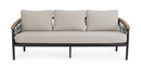Divano da Giardino 3 Posti con Cuscini 205x75x85h cm in Alluminio e PP Fenix Antracite 