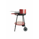 Barbecue a Carbone Carbonella Rotondo Ø51x84,5 cm con Vassoio in Acciaio al Carbonio Rosso      