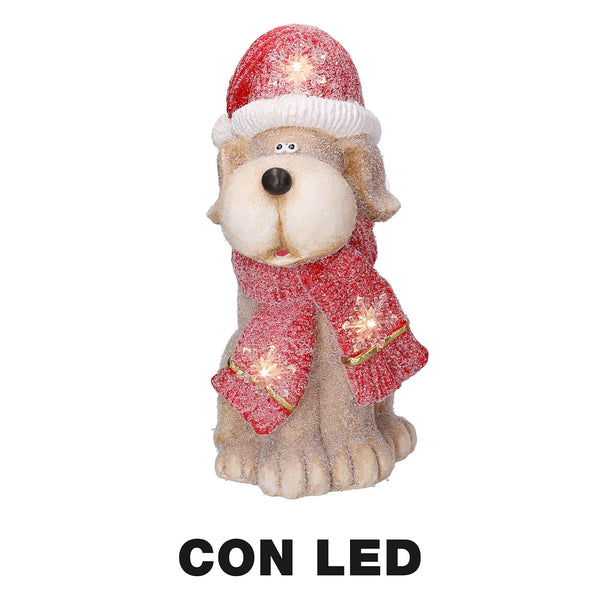 online Cane in Resina con Led cappello rosso cm 22x19,5xh40