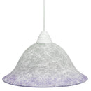 Sospensione D30 1xE27 Montatura Bianca Vetro Filante Viola E-Energy Iole