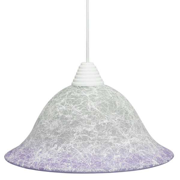 Sospensione D30 1xE27 Montatura Bianca Vetro Filante Viola E-Energy Iole sconto