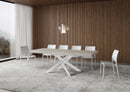Tavolo Allungabile 140-244x90x77 cm Volantis Premium Cashmere Telaio Bianco 