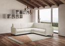 Divano Angolare 5 Posti 241x241x85 cm Karay in Tessuto Latte