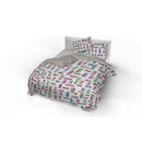 Copripiumino con Stampa sul Sacco e Federe Doubleface Multicolor
