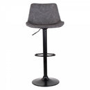 Set 2 Sgabelli 50x44x58/78 cm in Similpelle Base Nera Grigio