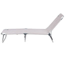 Lettino Mare Richiudibile 190x58x27 cm Struttura in Alluminio e Copertura in PVC e Poliestere Ecrù Viareggio      