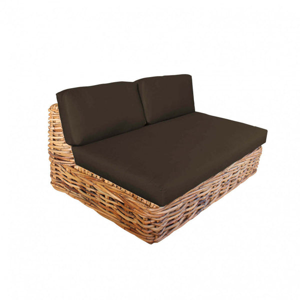 prezzo Divano Componibile Polinesia con Cuscini 75x185x105 cm in Rattan Marrone