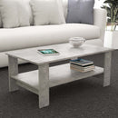 Tavolino Salotto Match 100x55x41 h cm in Truciolare bilaminato Grigio Effetto Cemento