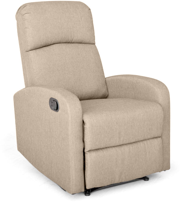 Poltrona Relax Reclinabile Manuale 75x65x101 cm in Tessuto Beige sconto