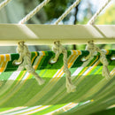 Amaca Matrimoniale in Cotone 284x140 cm a Righe Verde Giallo e Bianco 