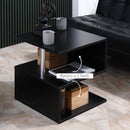 Tavolino Basso da Salotto in Legno Nero 50x50x50 cm 
