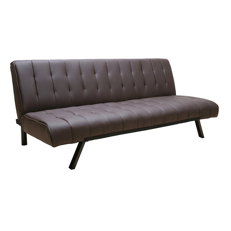 Divano Letto Prontoletto Click Clack Rivestimento in Similpelle Marrone Darrel