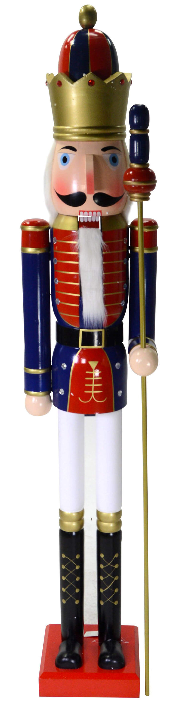 Soldatino Schiaccianoci in Legno H180 cm Decorazione Rosso e Blu prezzo