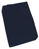 Lenzuolo Sotto con Angoli ed Elastico Tinta Unita Blu Scuro Varie Misure