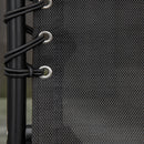 Lettino Prendisole Pieghevole 197x58x26 cm in Acciaio e Tessuto Nero