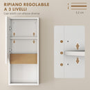 Pensile Bagno 30x17x67 cm con Ripiano Aperto e Armadietto in Legno Bianco e color Legno      