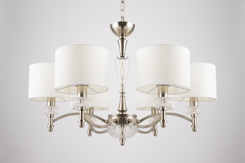 Lampadario Neoclassic in Metallo e Vetro Alicante Nickel