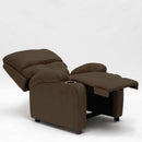Poltrona Relax Reclinabile Manuale 100x76x94 cmin Microfibra Marrone