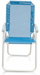 Sedia Mare Spiaggina Pieghevole in Alluminio Soriani Elba Blu Melange