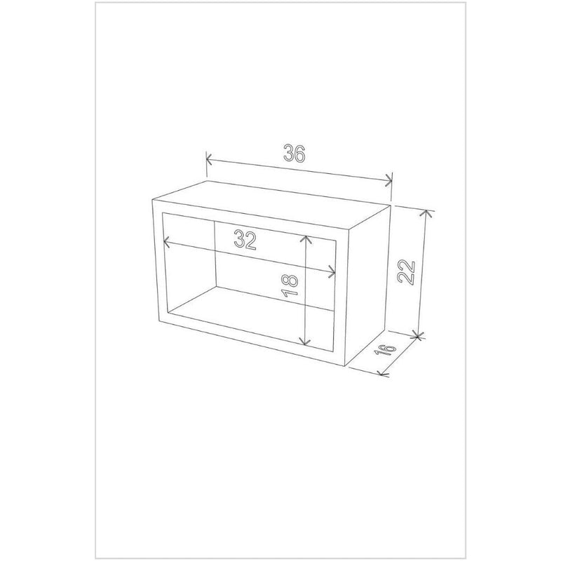 Libreria pensile Monroe 37x17x23 cm composta da 3 quadri 