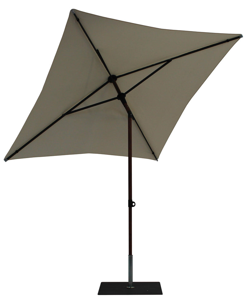 Ombrellone da Giardino 2x2 m Palo Ø38 mm in Alluminio Effetto Legno Tessuto Poliestere Trend Wood Ecru