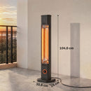 Riscaldatore Elettrico a Infrarossi 2000 W 30,5x25x104,6 cm con Custodia e IP65 in Metallo Nero      