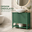 Mobile Sottolavabo per Lavabo a Colonna 65x32x62 cm con Anta e Ripiano in MDF Verde      