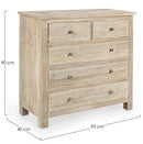 Cassettiera 5 Cassetti 93x40x90h cm Mayra 