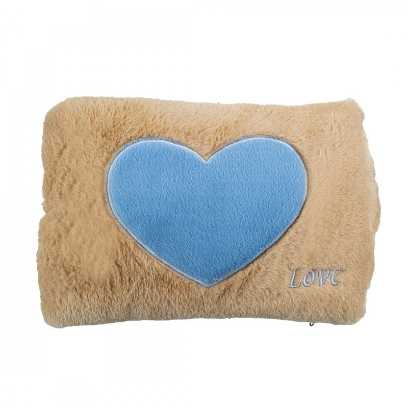 Borsa Acqua Calda Elettrica Ricaricabile Scaldamani Cuore a Peluche Beige