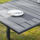 Tavolo Allungabile da Giardino 180x90x73 cm in Plastica e Alluminio Grigio