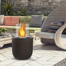 Camino a Bioetanolo Braciere da Pavimento Ø35xh55 cm per Interno ed Esterno Raffaello Terra Marrone