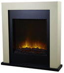 Camino Elettrico da Pavimento Effetto Fiamma 2000W CheminArte Avoriaz Bianco Crema e Nero