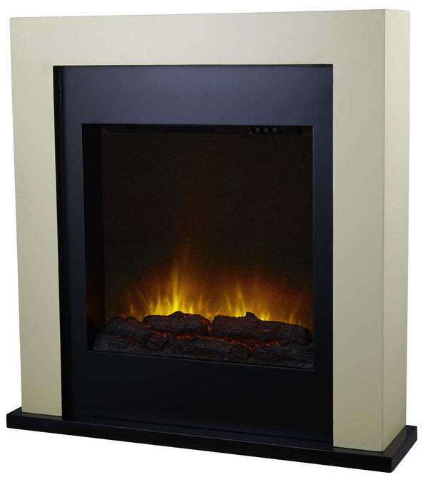 Camino Elettrico da Pavimento Effetto Fiamma 2000W CheminArte Avoriaz Bianco Crema e Nero acquista