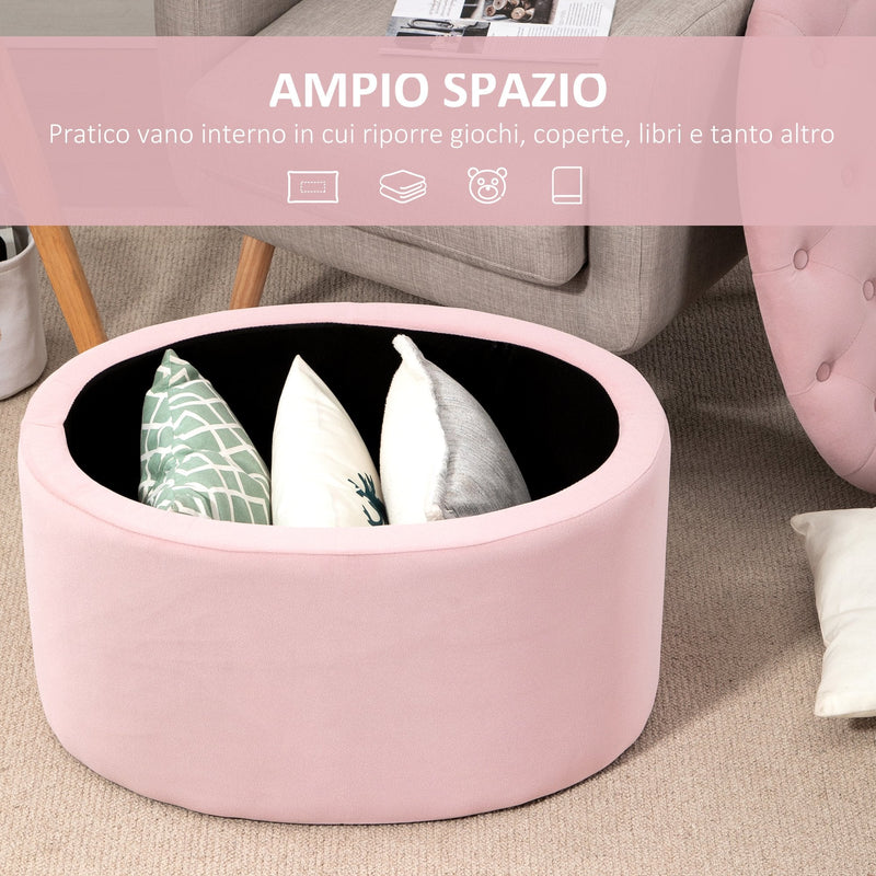 HOMCOM Pouf Contenitore In Velluto Con Coperchio Imbottito E Trapuntato In Velluto 71x52x42cm Rosa~838 176pk HOMCOM Pouf Contenitore In Velluto Con Coperchio Imbottito E Trapuntato In Velluto 71x52x42cm Rosa~838 176pk